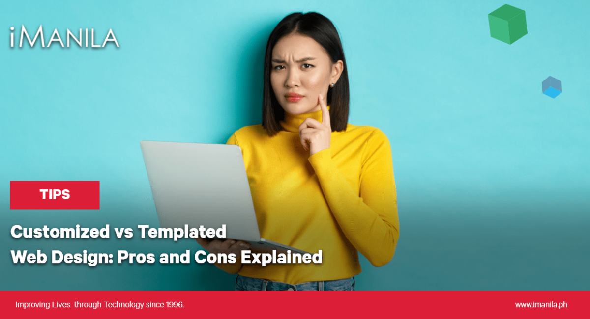 custom vs template web design banner