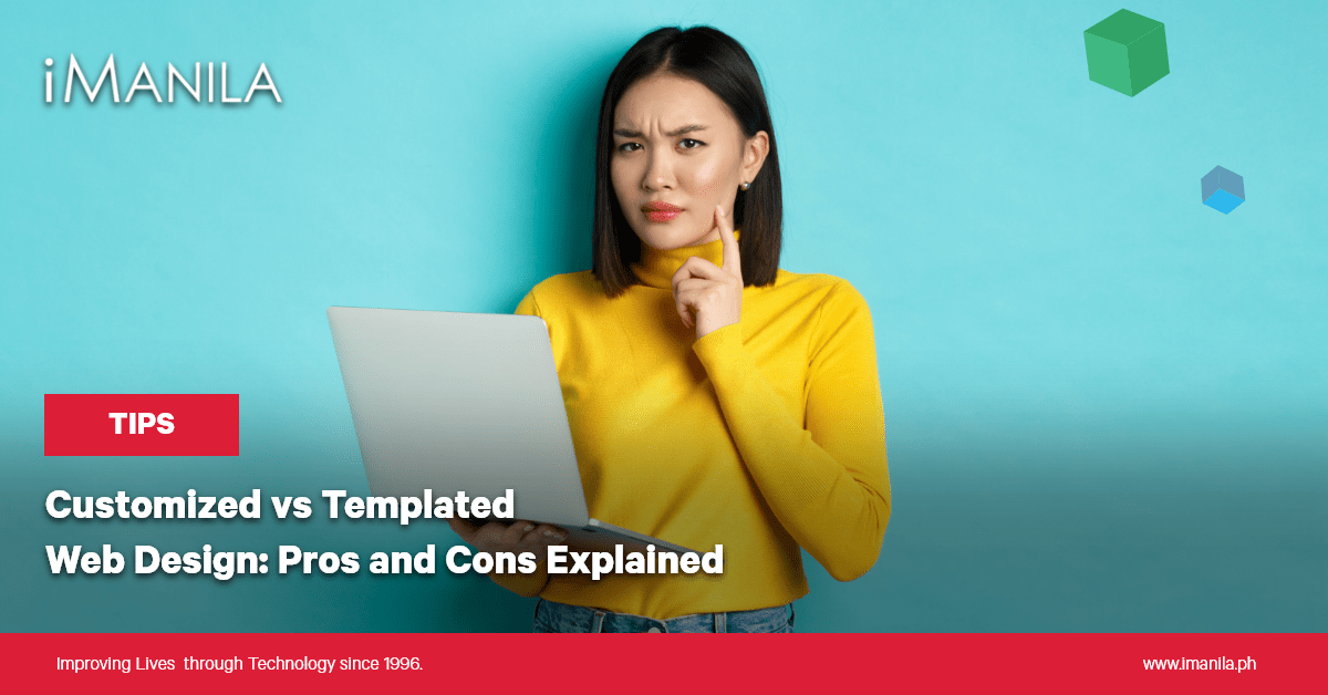 custom vs template web design banner